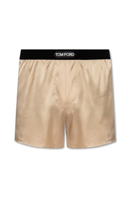 Silkesboxershorts med logotyp