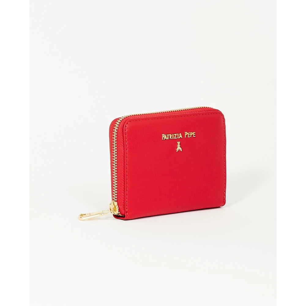 PATRIZIA PEPE Rode portemonnee met gouden Fly-logo Red Dames