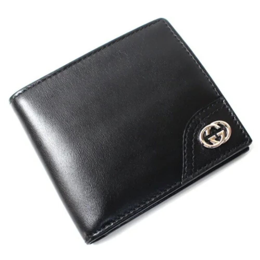 Gucci Vintage Pre-owned Leather wallets Black Dames