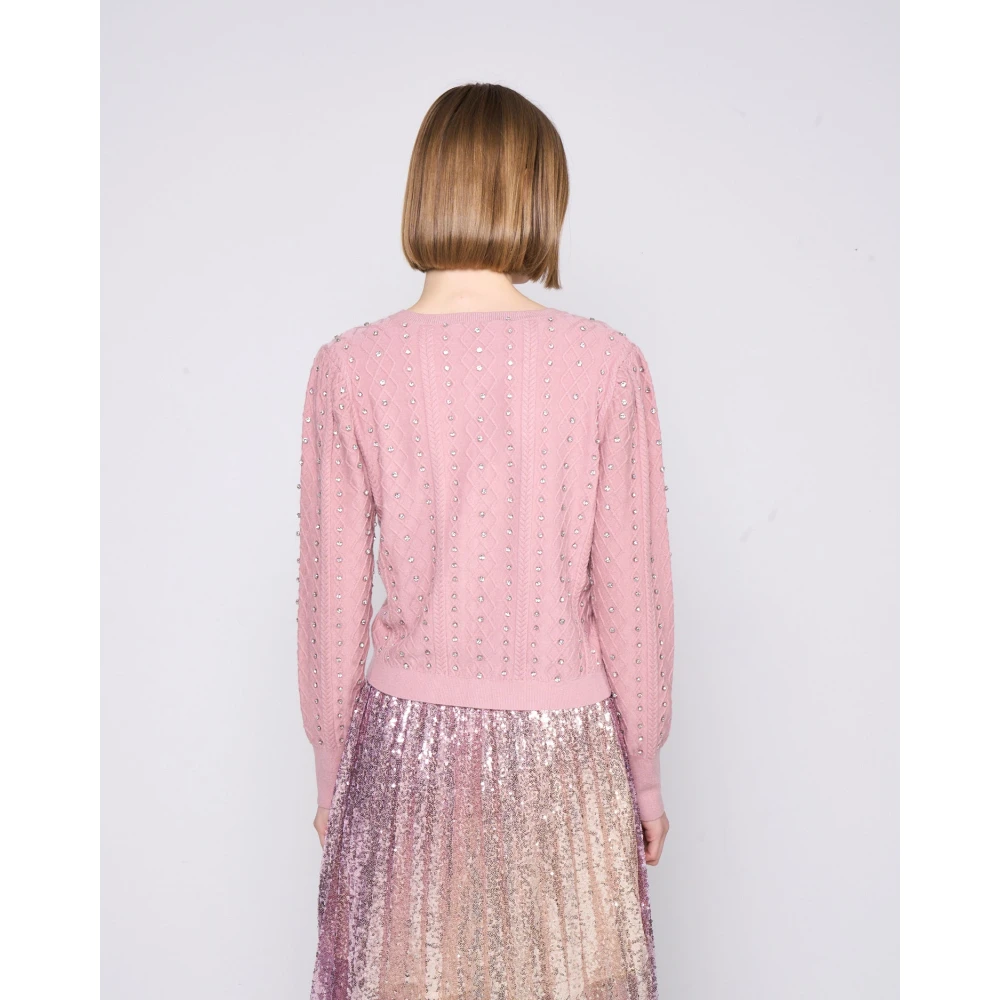 Silvian Heach Vest met strass Pink Dames