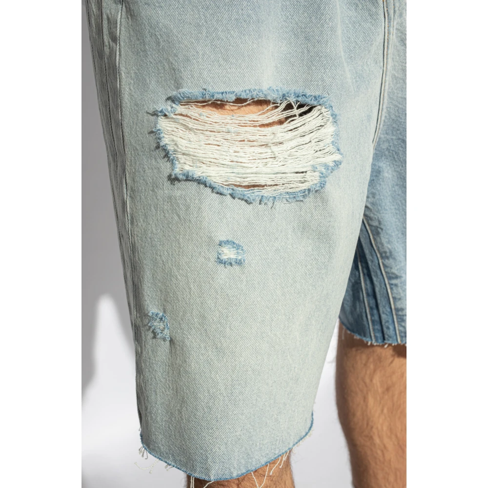 Vetements Distressed denim shorts Blue Heren