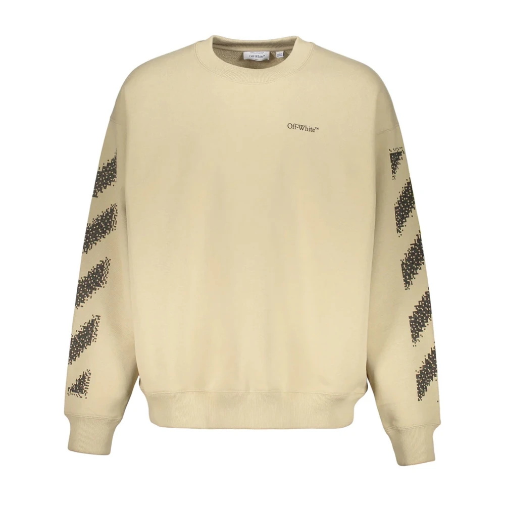 Off White Men's Beige Logo Crewneck Sweatshirt - Sweatshirts - Xl - Sweatshirts & Hoodies