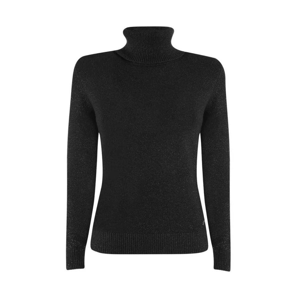 Yes Zee Women's Black Turtlenecks,, Viscose Jumper With Roll Neck Extra Small