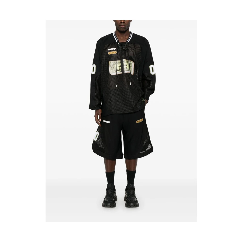 Off White Shorts met elastische trekkoord tailleband en zakken Black Heren