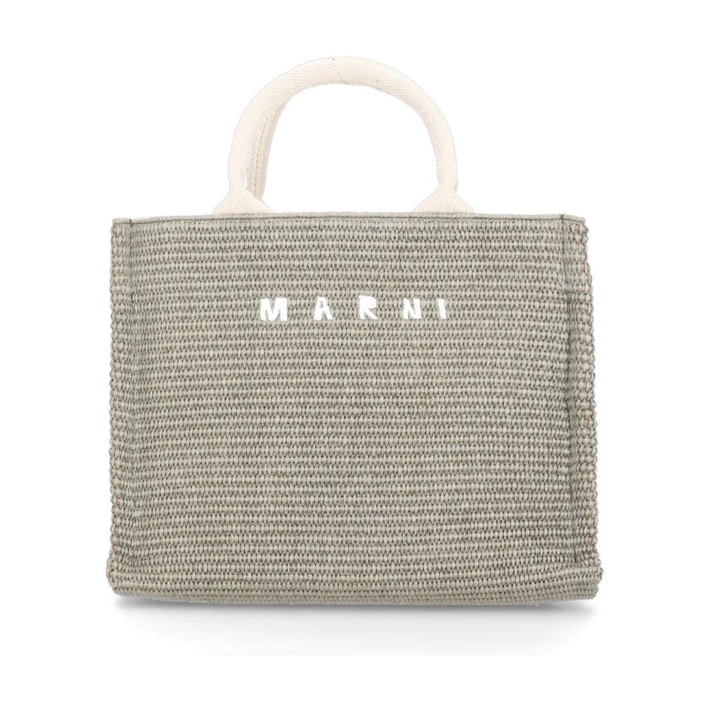 Marni Groene Katoenen Handtas met Handvatten en Riem Green Dames