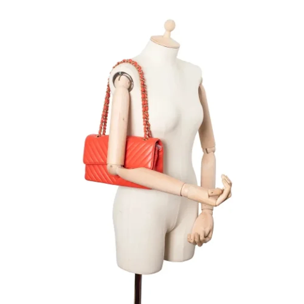 Chanel Vintage Pre-owned Leather chanel-bags Orange Dames