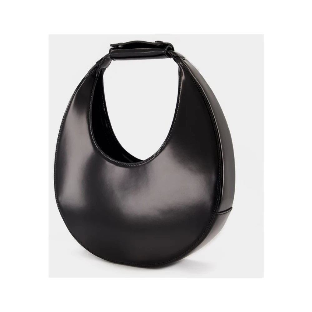 Staud Zwarte leren maanschoudertas Black Dames