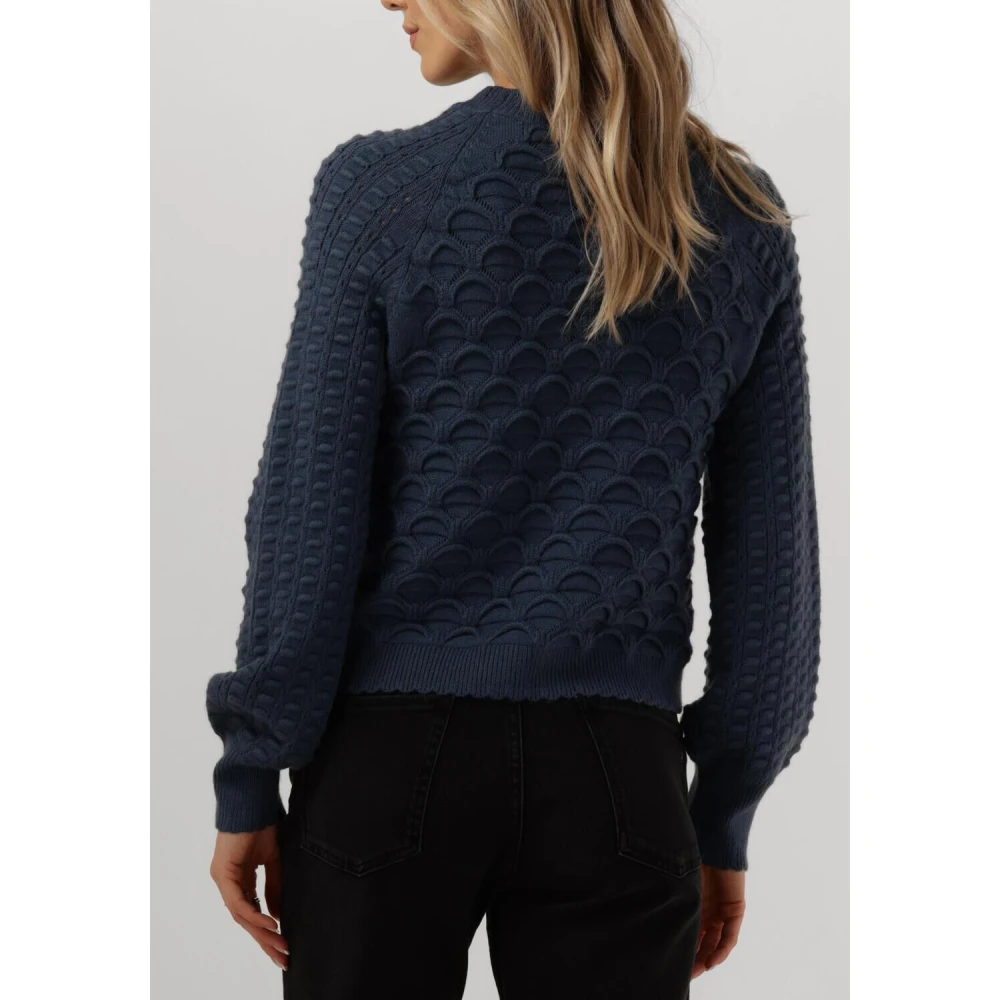 Object Blauwe Gebreide Pullover Trui Blue Dames
