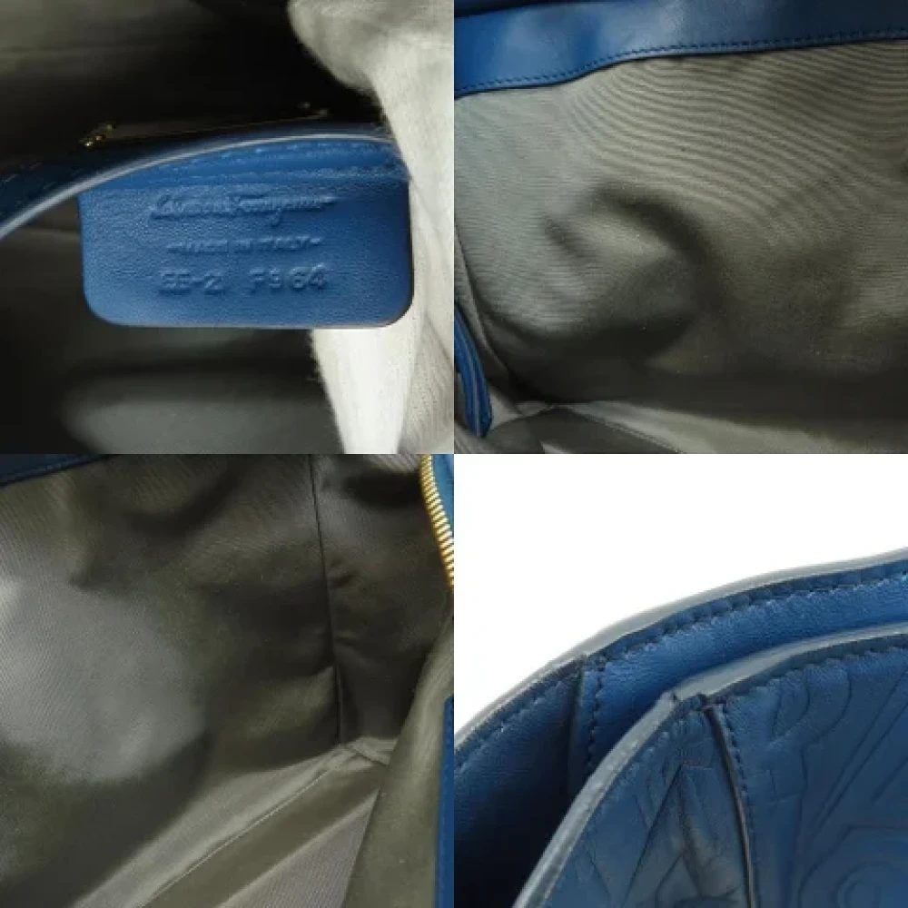 Salvatore Ferragamo Pre-owned Leather shoulder-bags Blue Dames