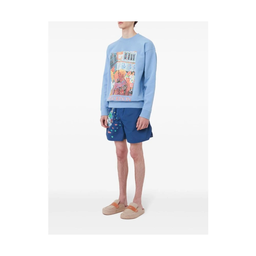 JW Anderson Blauwe Grafische Print Sweatshirt Blue Heren