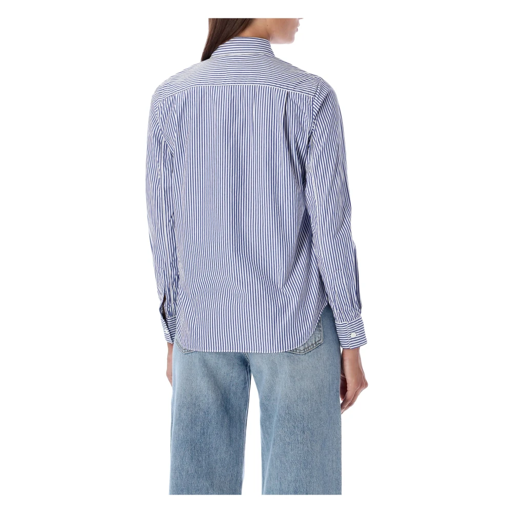 Comme des Garçons Pixel Blauw Wit Gestreept Overhemd Ss23 Blue Dames
