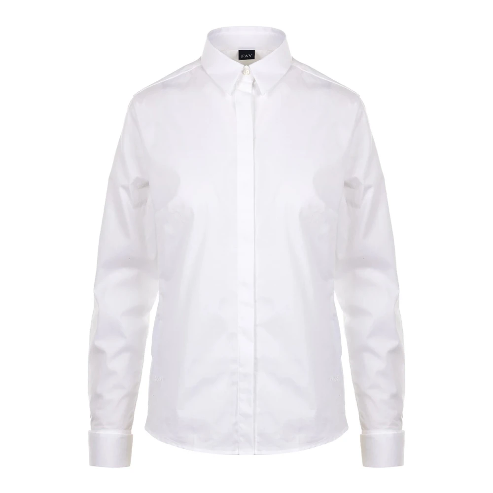 Fay Women's White Stretch Poplin Shirt - Shirts - Xl - Blouses & Shirts