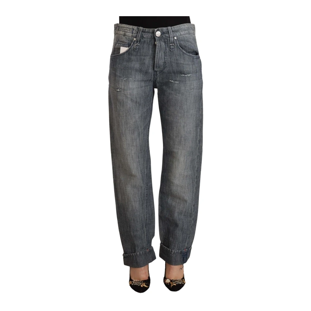 Acht Women's Gray Mid Waist Straight Denim - Straight Fit Jeans - W26 - Jeans