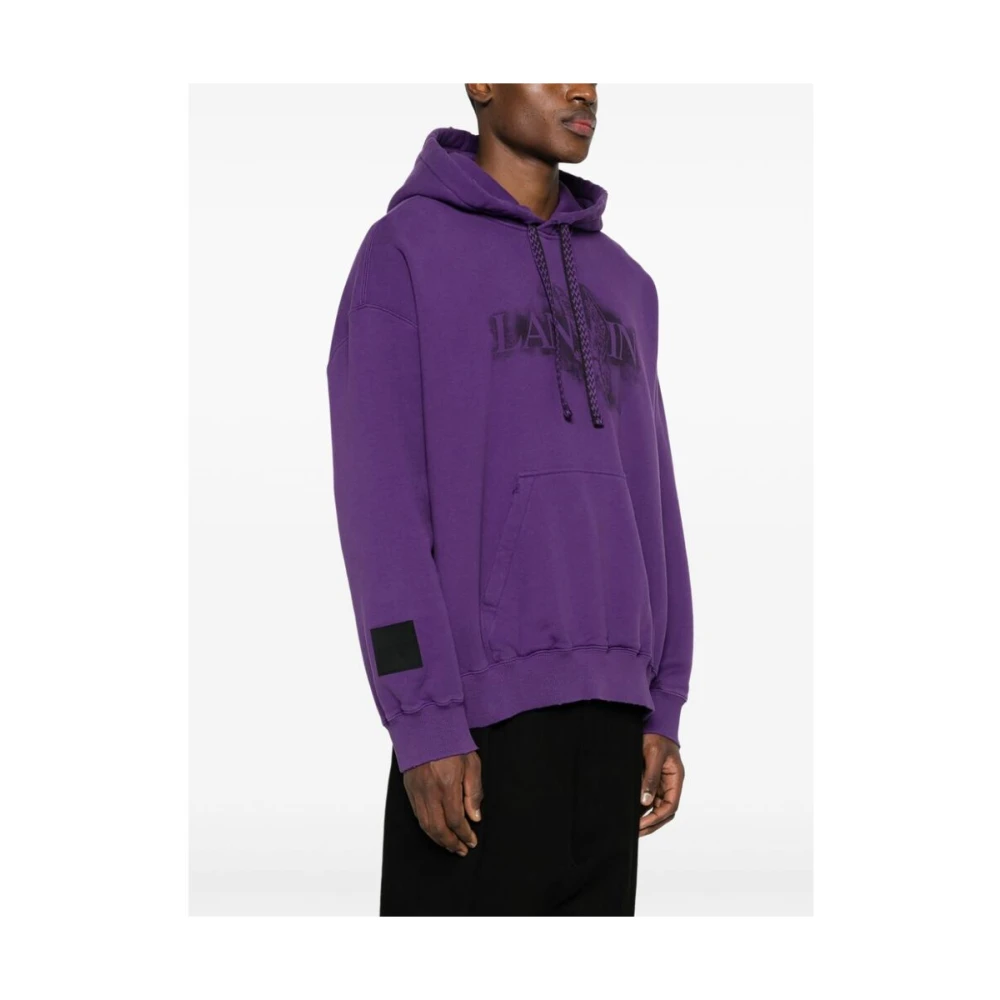 Lanvin Paarse Distressed Sweatshirt Purple Heren