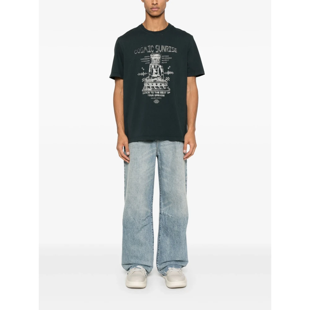 Golden Goose T-shirts en polo`s met Cosmic Sunrise Gradient Print Black Heren