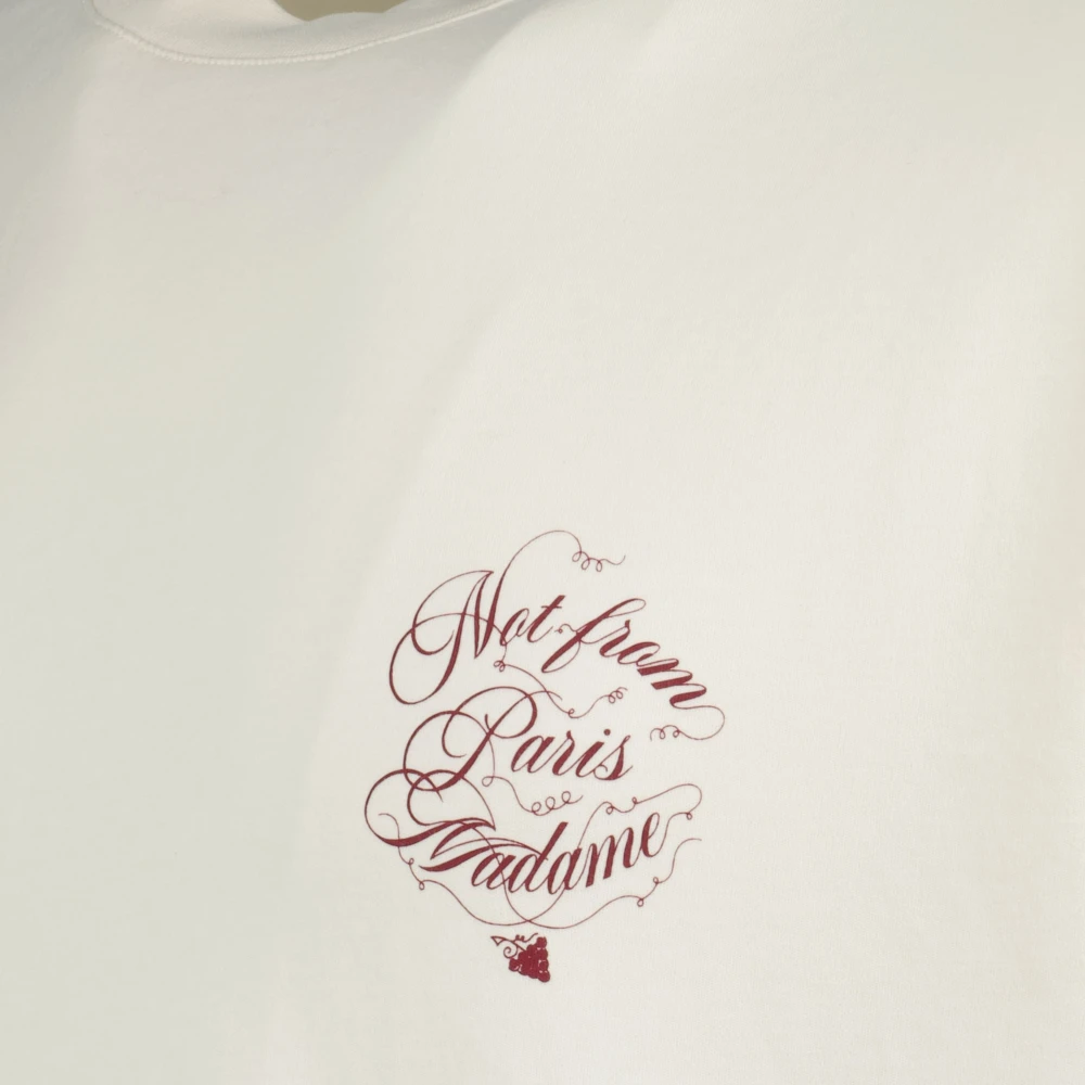 Drole de Monsieur Witte Wijngaard Slogan T-shirt Lente-Zomer 2025 White Heren