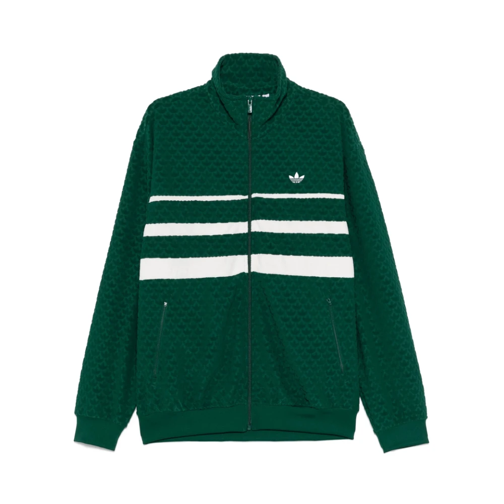 Adidas Emerald Front Zip Sweatshirt met 3-Stripes Green Heren