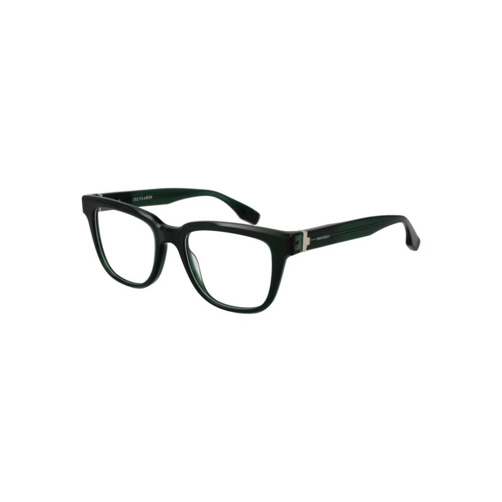 Trussardi Men's Green Stylish Rectangular Glasses Frame - Glasses - One Size - Accessories