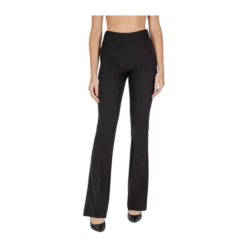 Sandro Ferrone Zwarte polyester blend elastaan broek Black Dames