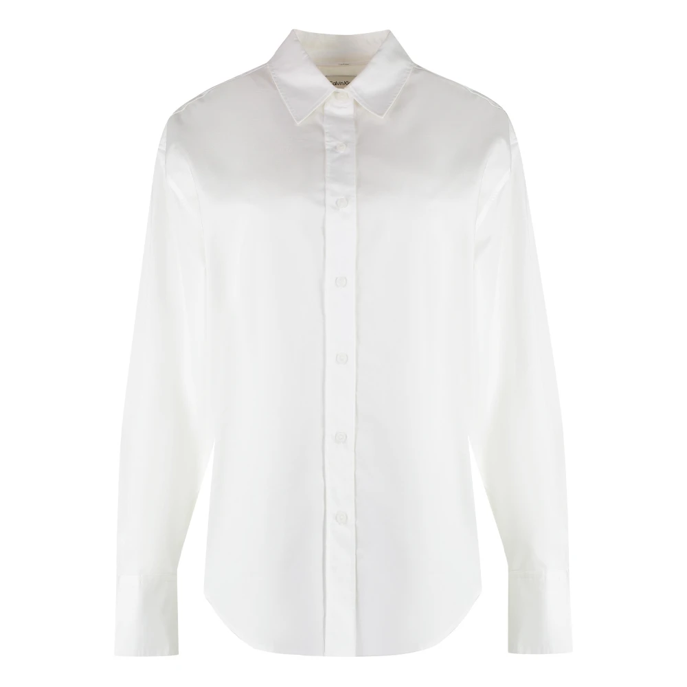 Calvin Klein Relaxed Fit Katoenen Shirt White Dames
