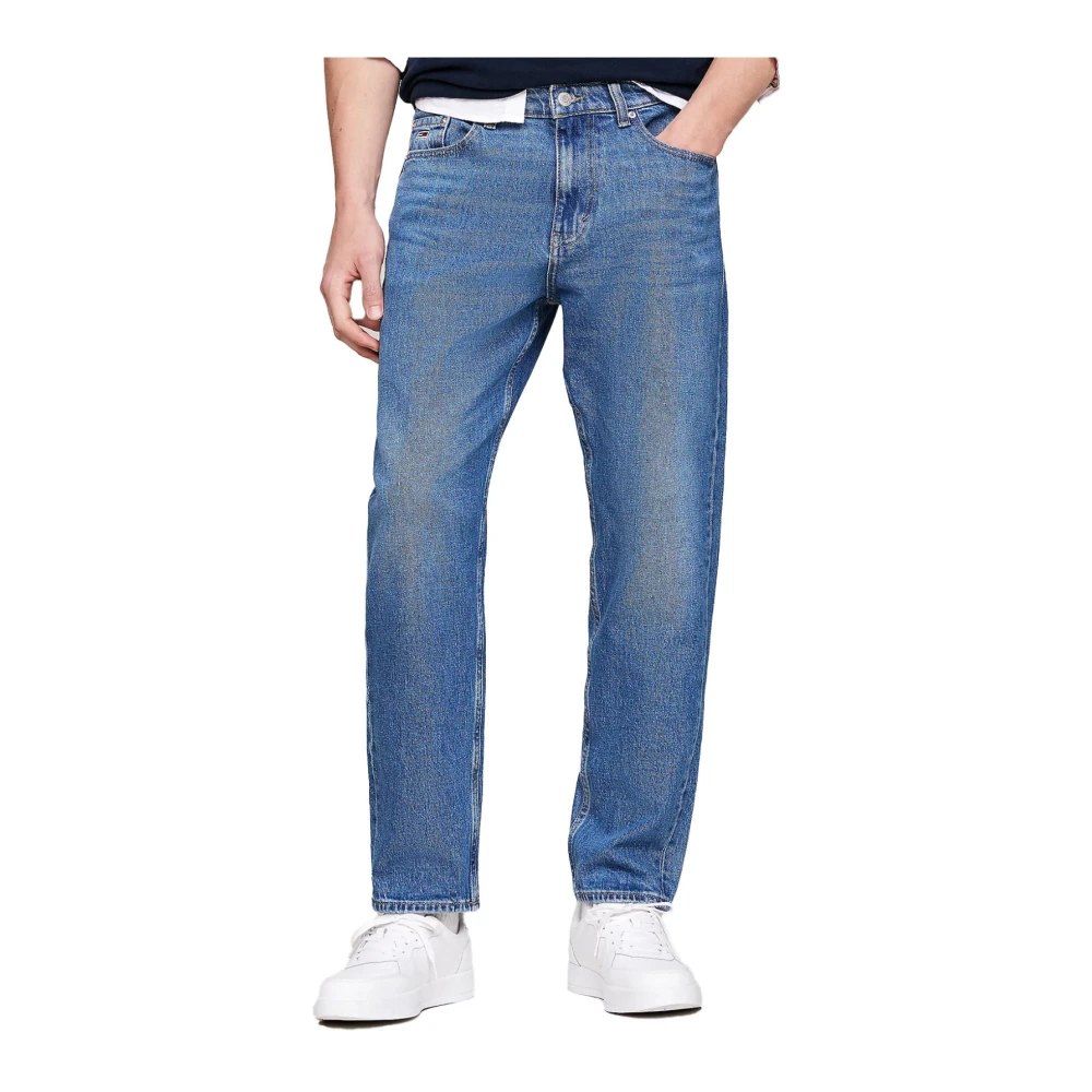 Tommy Jeans Casual taps toelopende spijkerbroek gewassen Blue Heren