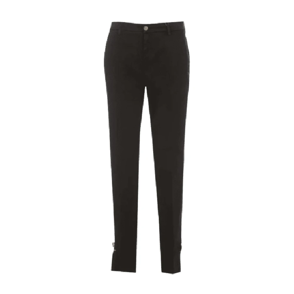 Liu Jo Zwarte Chic Skinny Bottom Up Broek Black Dames