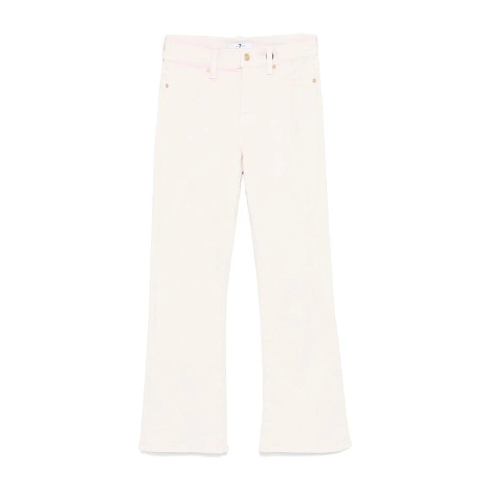 7 For All Mankind Witte Denim Jeans White Dames