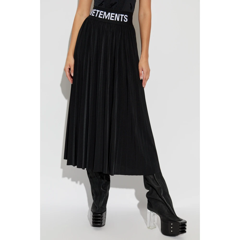 Vetements Geplooide rok Black Dames