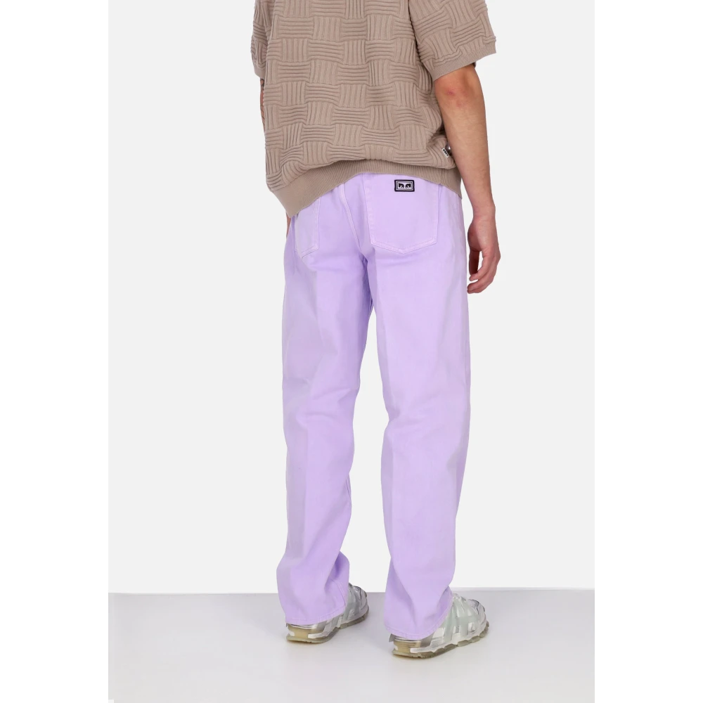 Obey Relaxed Fit Denim Werkbroek Purple Heren