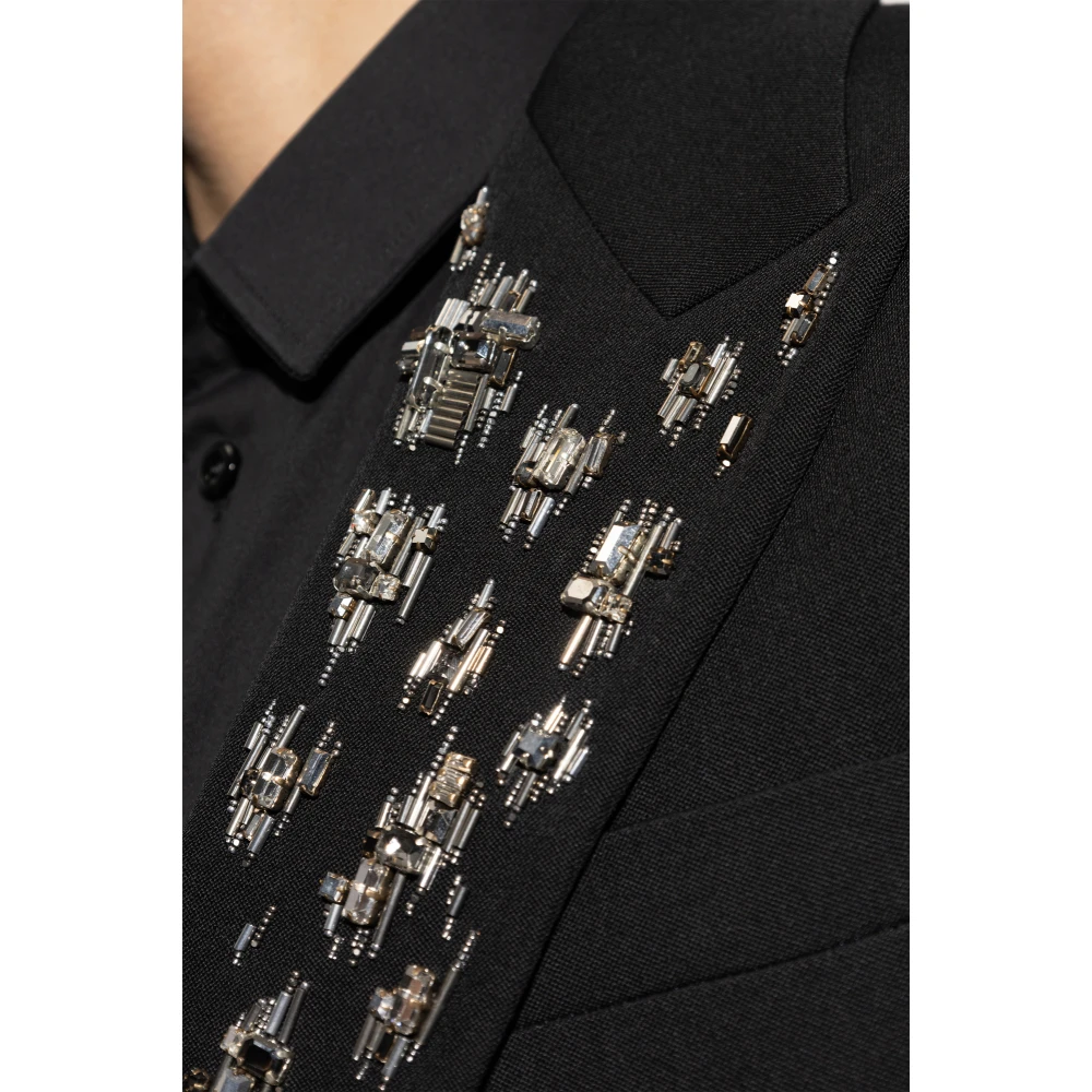 Versace Blazer met glinsterende applicaties Black Heren