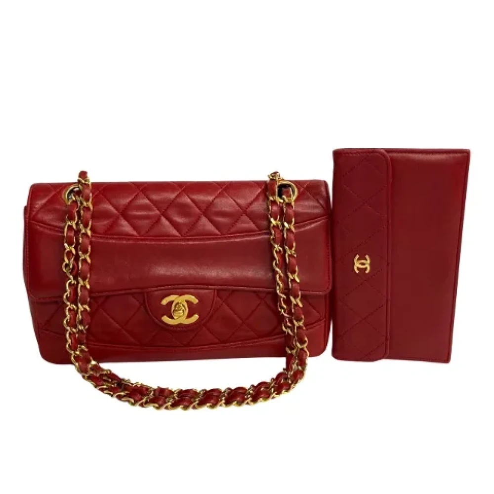 Chanel Vintage Pre-owned Leather crossbody-bags Red Dames