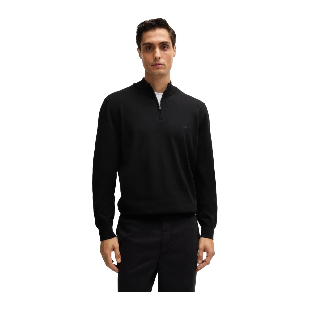 Hugo Boss Zwarte Trui Stijlvol Ontwerp Black Heren