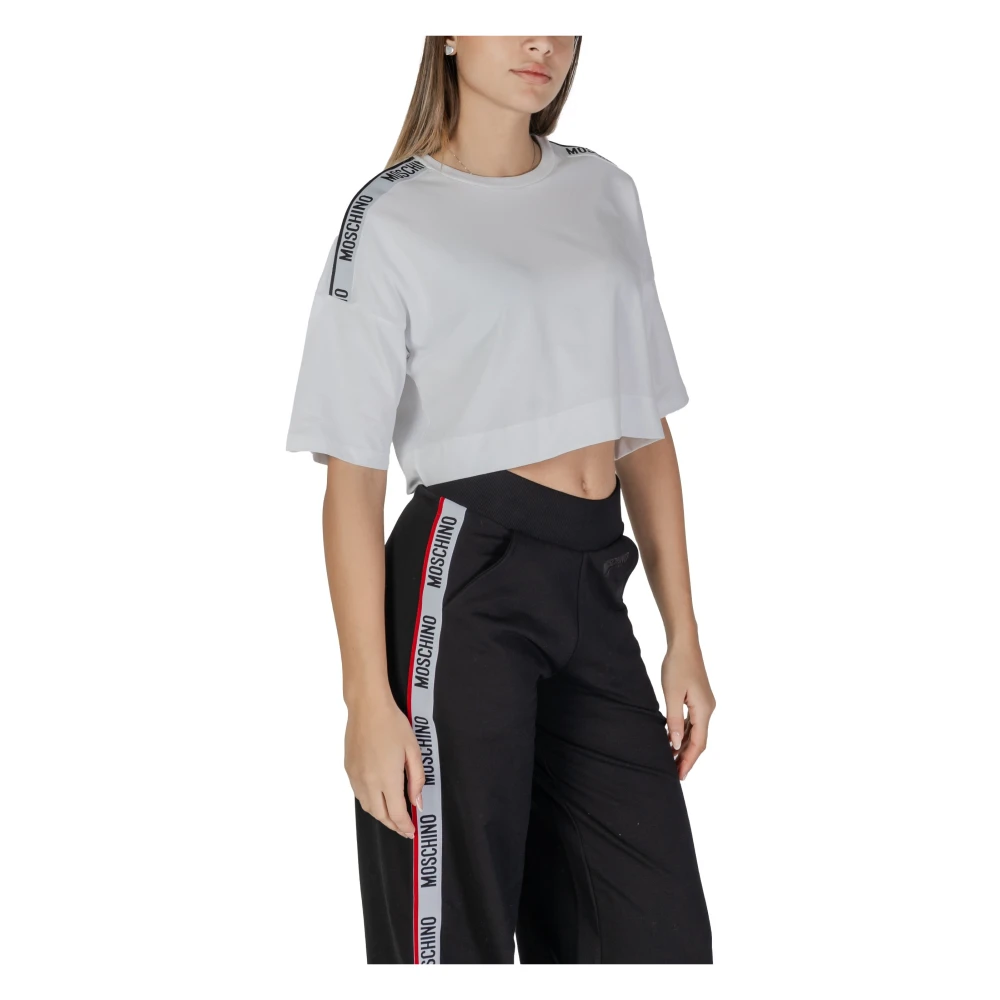 Moschino Witte Korte Mouw Ronde Hals T-Shirt White Dames