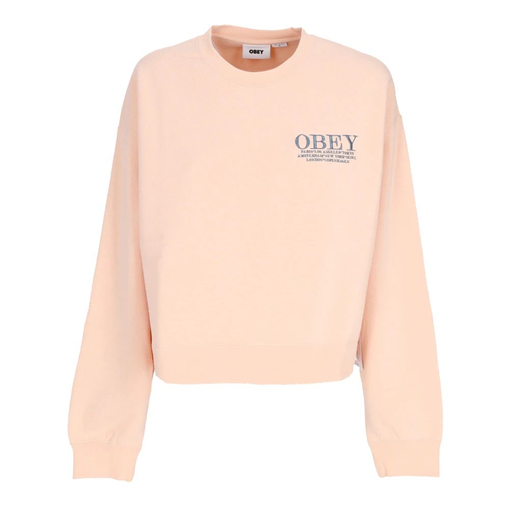 Obey Peach Parfait Crewneck Sweatshirt met Borduursel Pink Dames