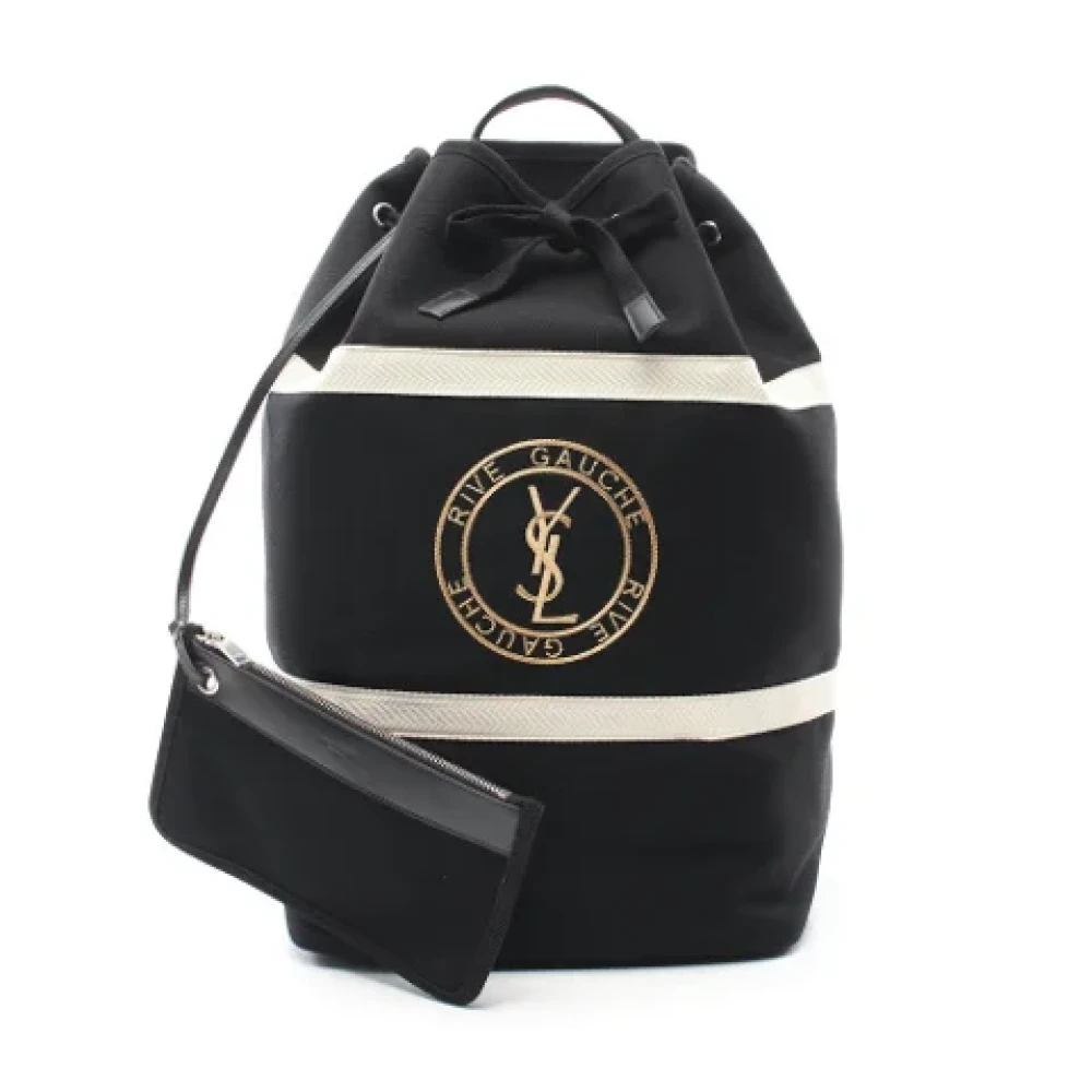 Saint Laurent Vintage Pre-owned Canvas backpacks Black Heren