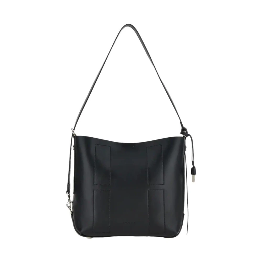 Hogan Zwarte leren hobo schoudertas Black Dames