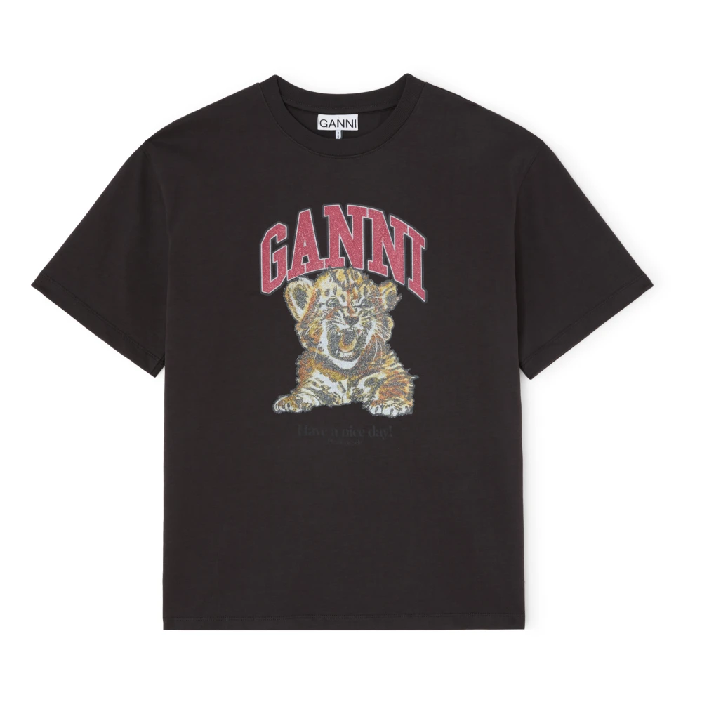 Ganni Women's Black T-Shirts - T-Shirts - Xs - Tops