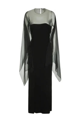 Sheer Overlay Maxi Dress