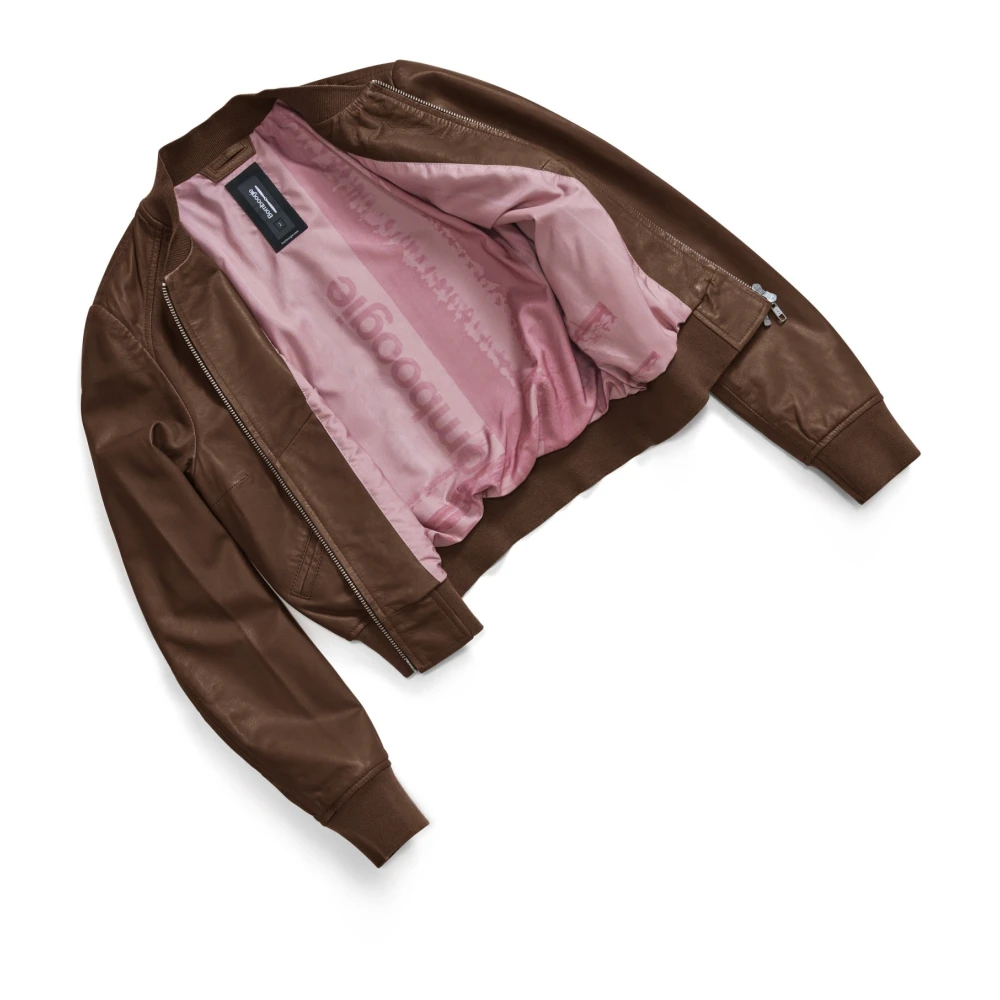 BomBoogie Leren Bomberjack Brown Dames
