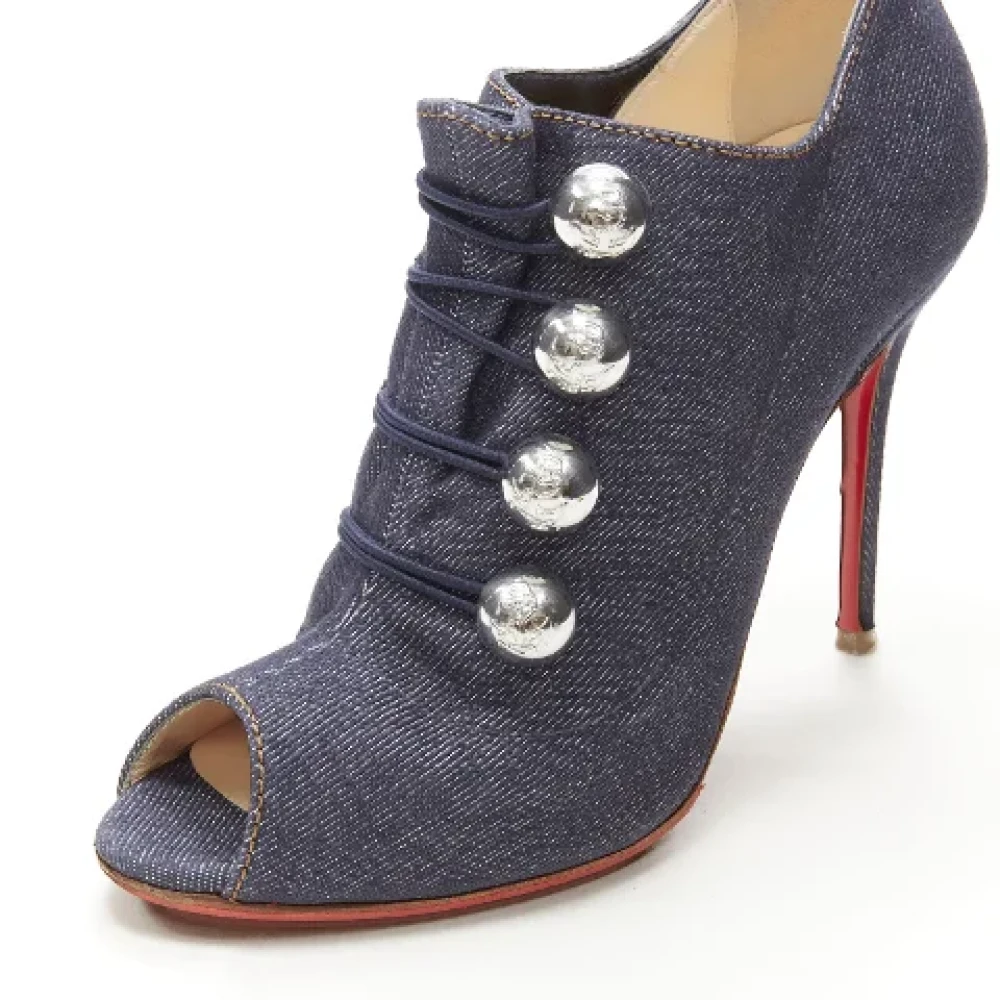 Christian Louboutin Pre-owned Denim boots Blue Dames