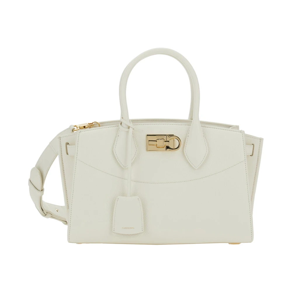 Ferragamo White Top Handle Bag Soft Style - Female - Handbags - White - One Size - Bags