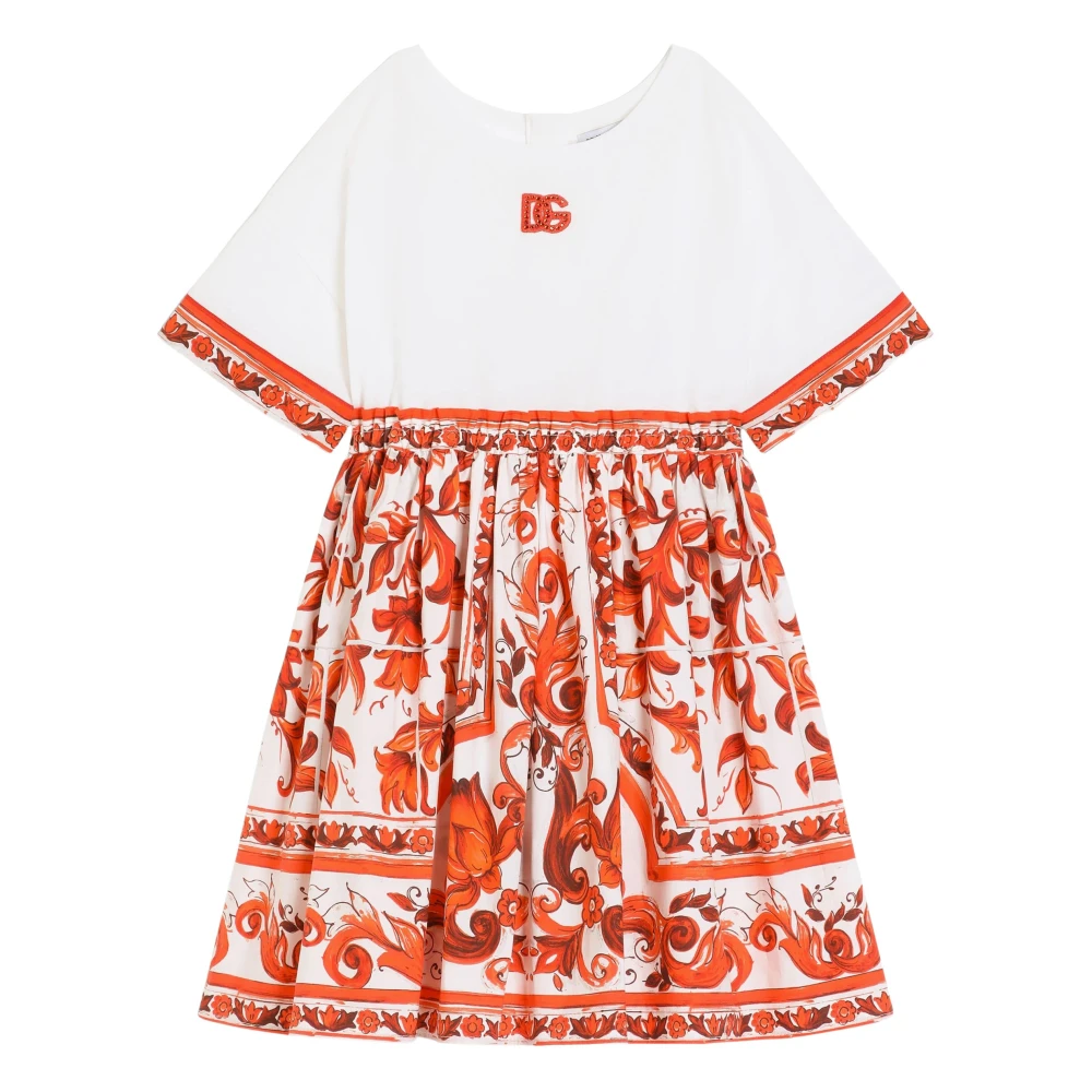 Dolce & Gabbana Abito Maniche Corte - Female - Dresses - Multicolor - 10 Y - Kids