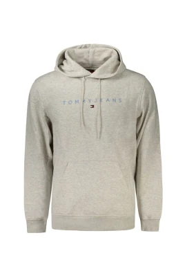 Grå Bomull Herr Hoodie