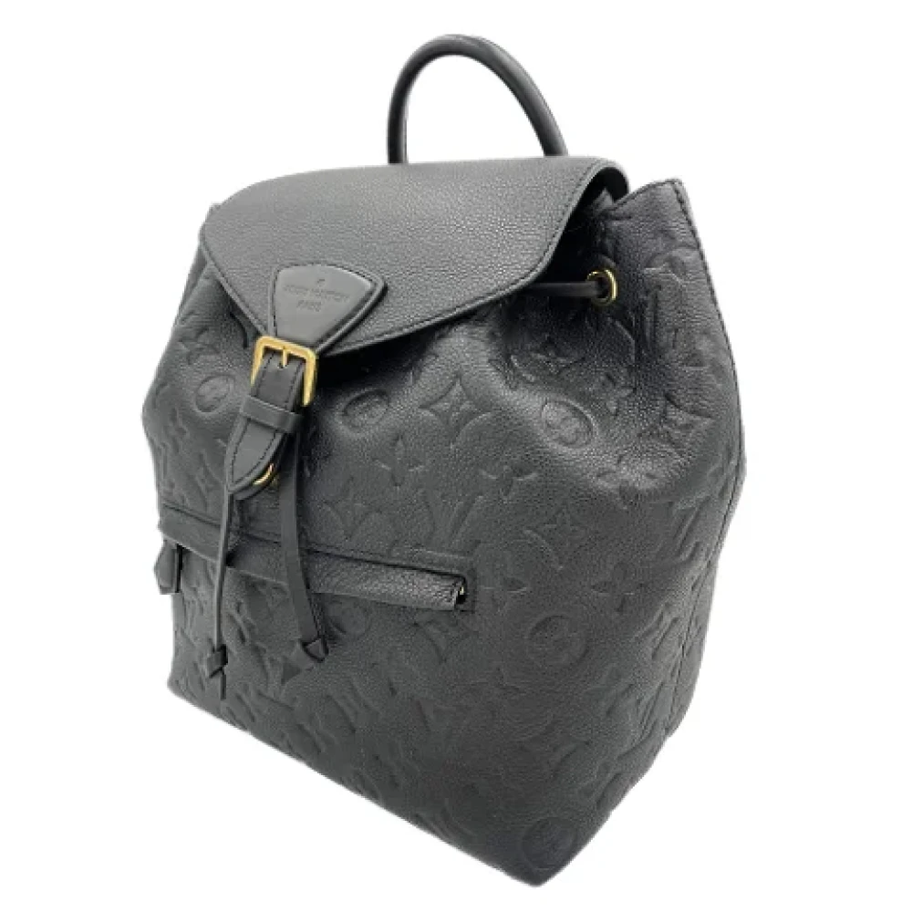 Louis Vuitton Vintage Pre-owned Leather backpacks Black Dames