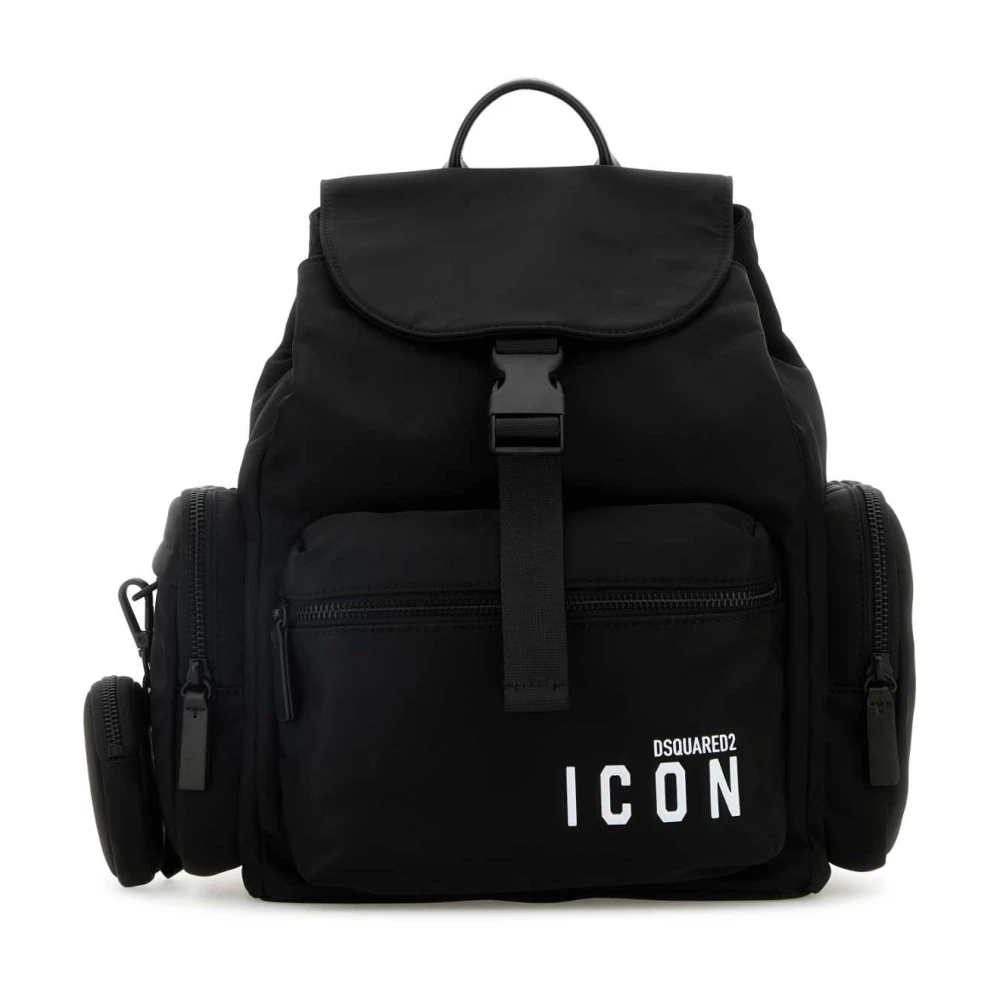 Dsquared2 Zwarte Nylon Icon Rugzak Black Dames