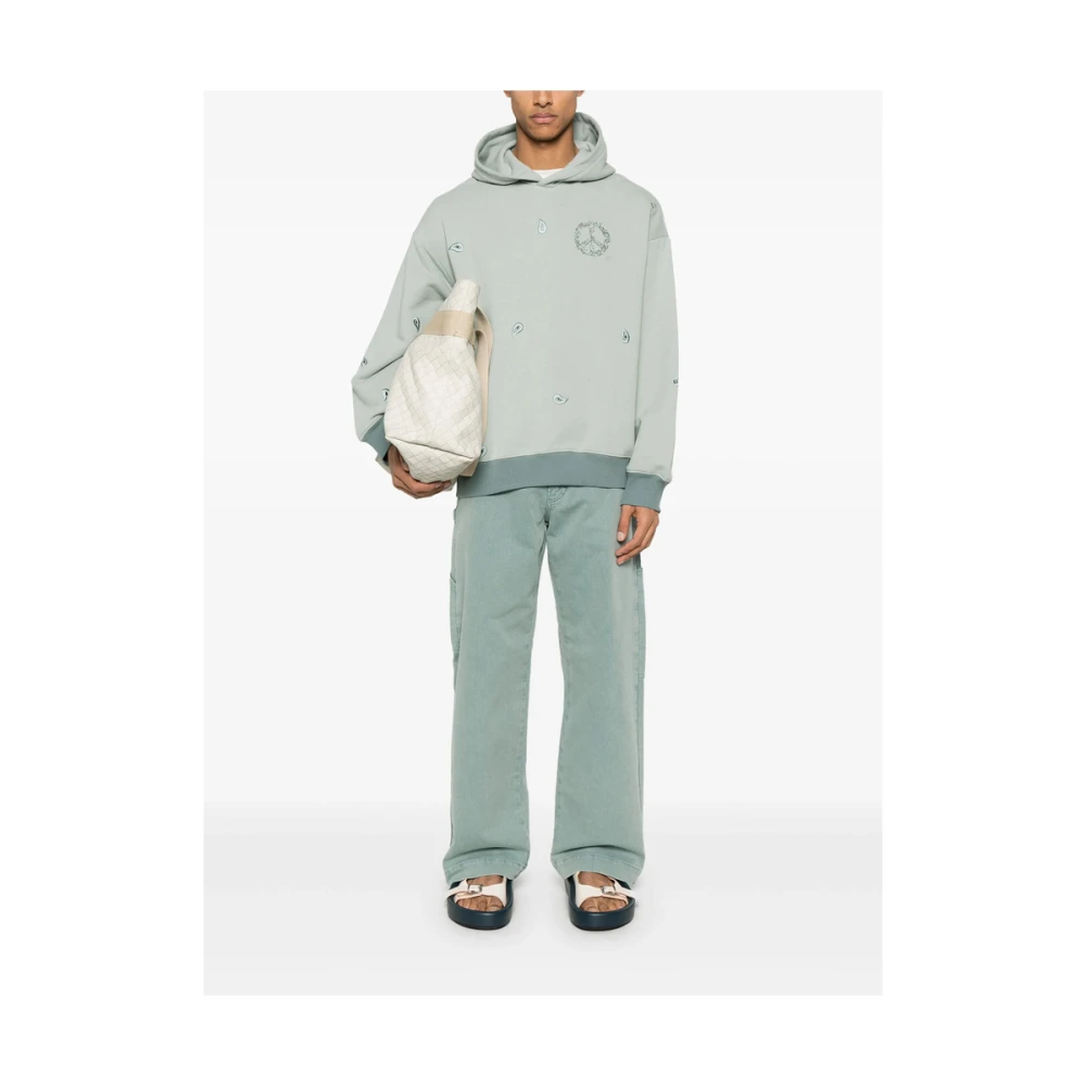 Emporio Armani Lichtgrijze Hoodie met Borduursel Gray Heren