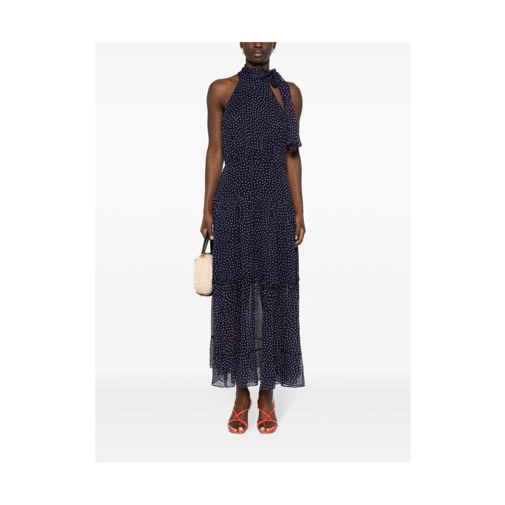 Rixo Halternek Jurk met Polka Dot Blue Dames