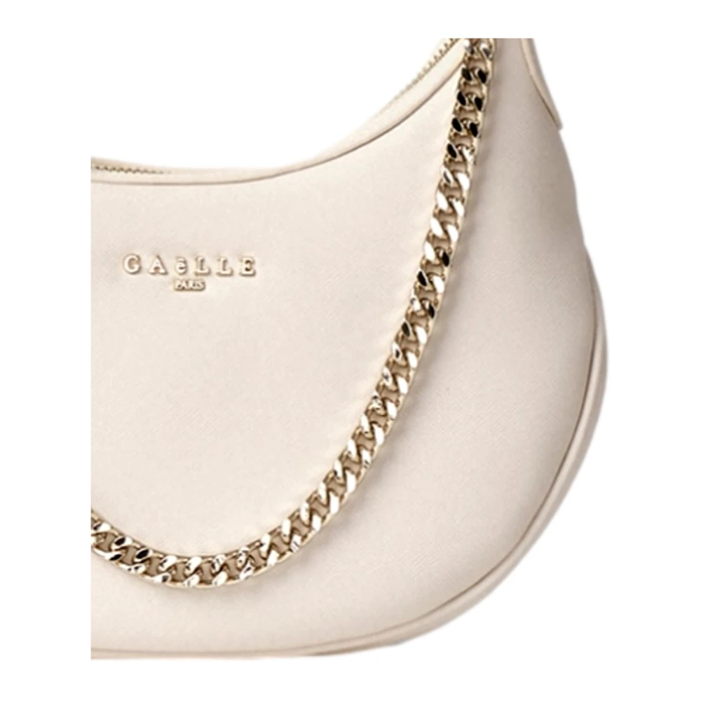 Gaëlle Paris Ivoor Schoudertas met Metalen Logo White Dames