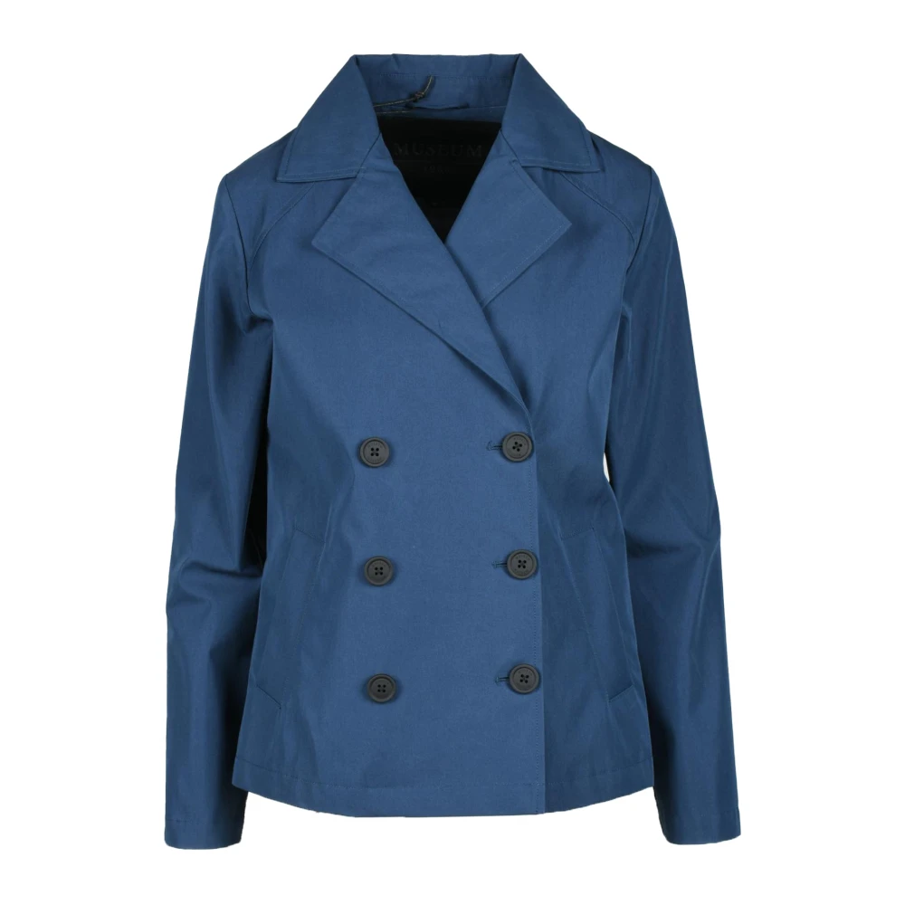 Museum Stijlvolle Katoenmix Jas Blue Dames