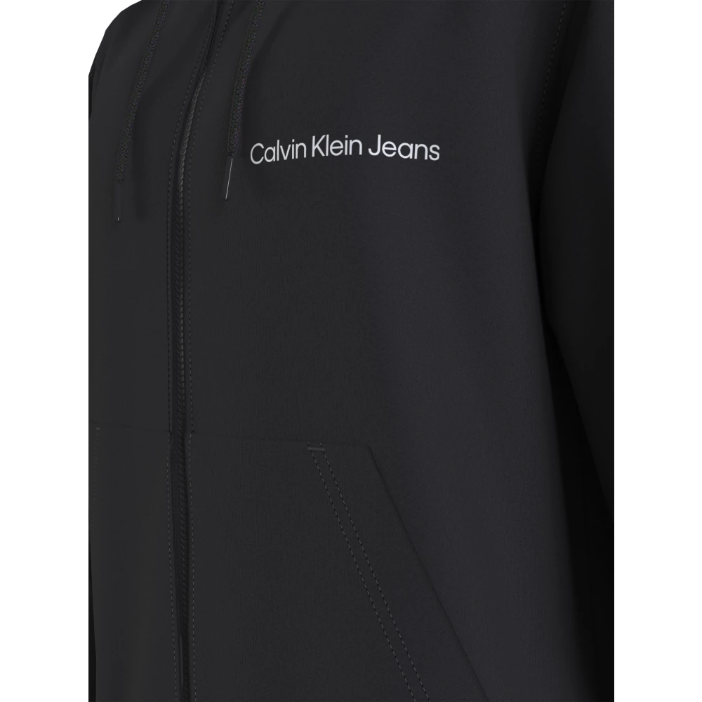 Calvin Klein Zwarte Hoodie Trui Katoen Black Heren